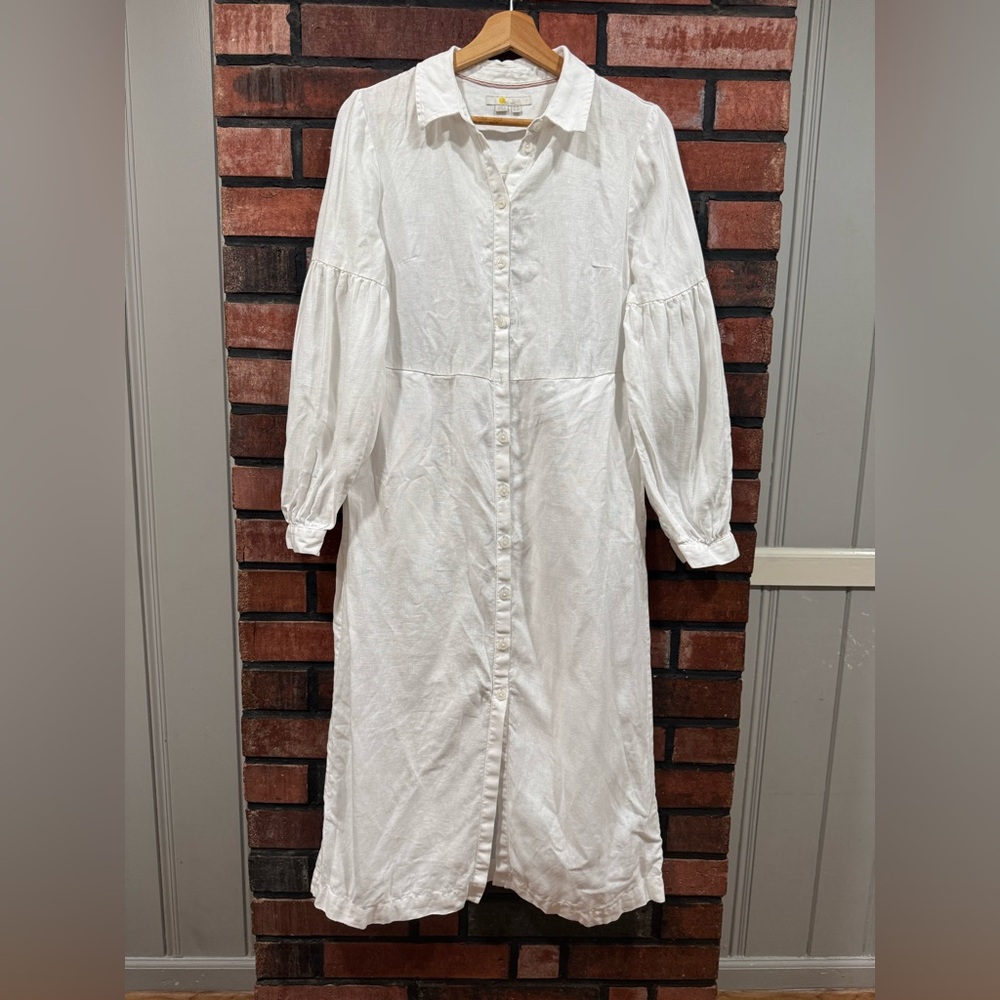 Boden White Button-Down Dress - Picture 1 of 13